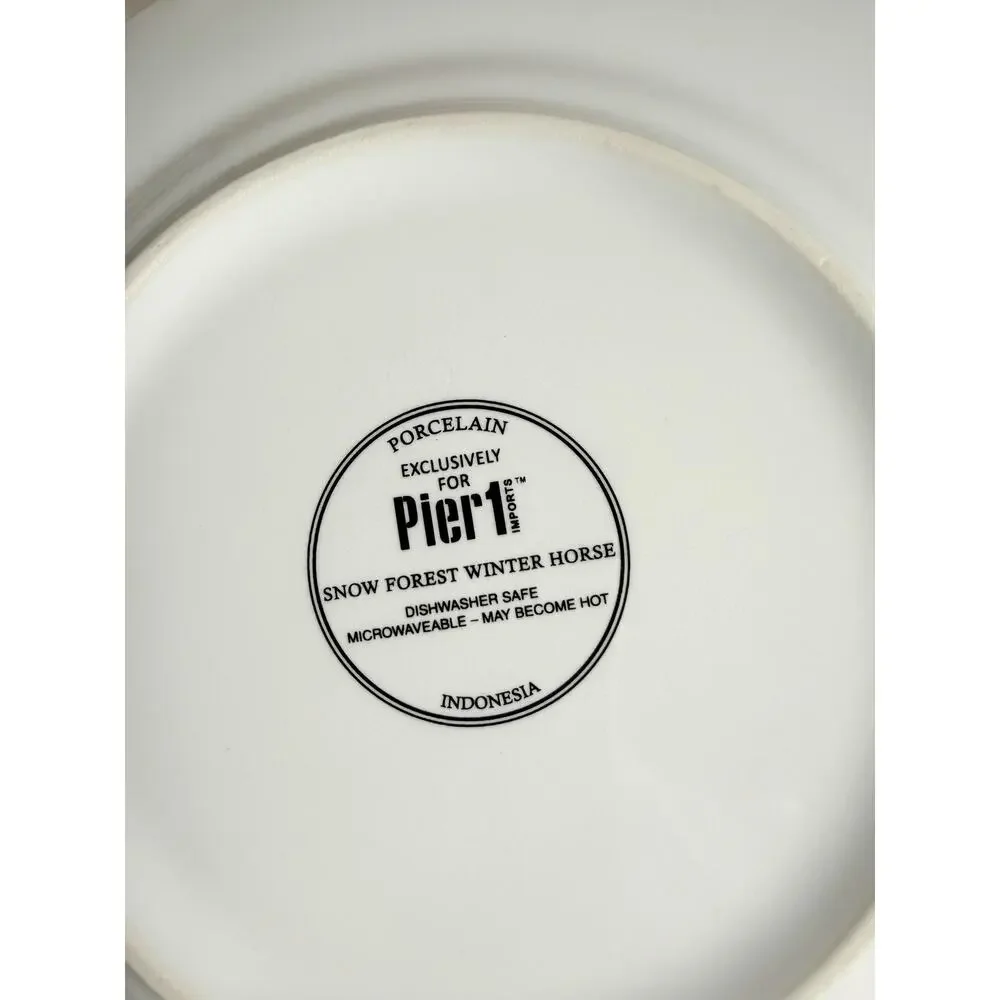 Pier 1 Snow Forest Accent Salad Dessert Plate 8.5/8” Equestrian Set Of 4